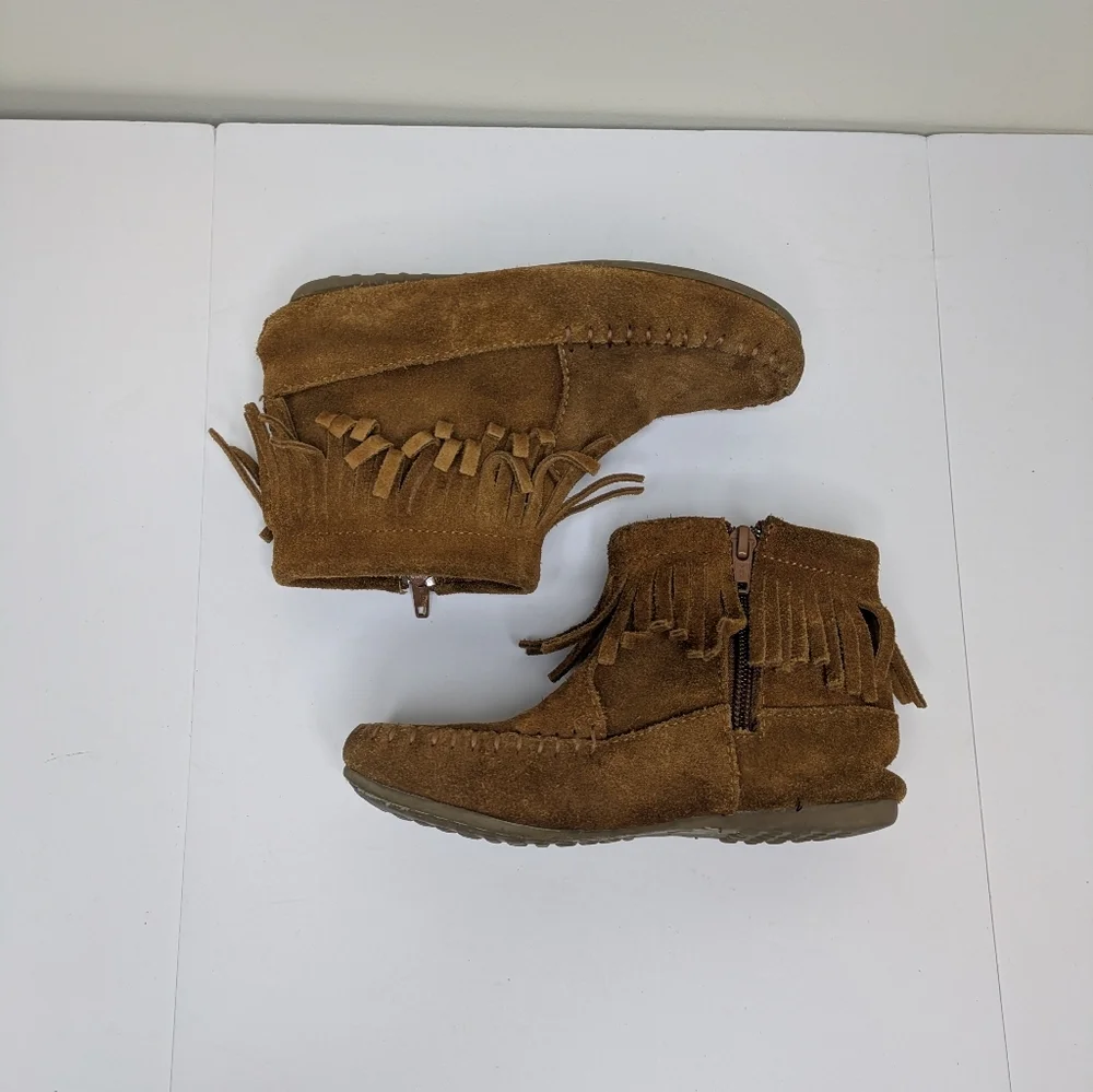 Minnetonka Leather Fringe Boots 13T
